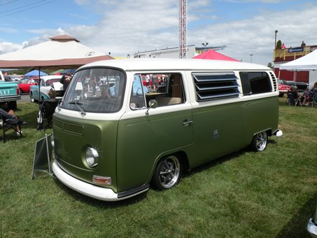 green white van